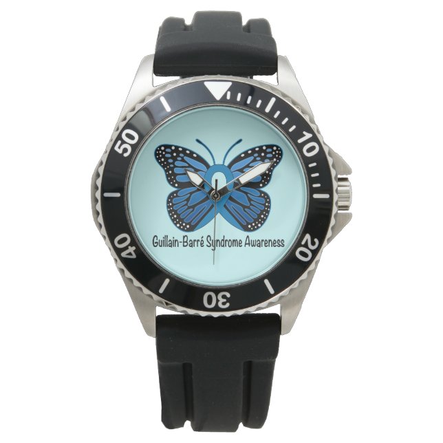 Guillain-Barre Syndrome Butterfly Awareness Ribbon Armbandsur (Framsida)