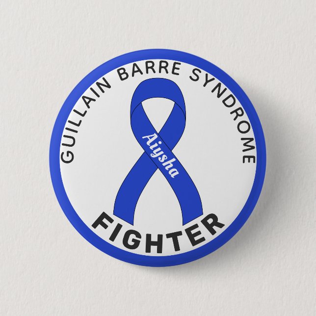 Guillain Barre Syndrome Fighter Ribbon White Knapp (Framsida)