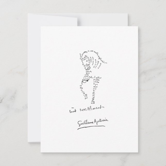 Guillaume Apollinaire, Calligramme Cheval Anteckningskort (Framsida)