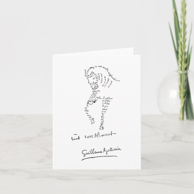 Guillaume Apollinaire, Calligramme Cheval Anteckningskort (Framsida)