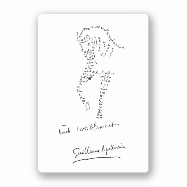 Guillaume Apollinaire, Calligramme Cheval Klistermärken (Framsida)