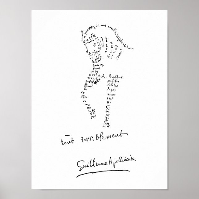 Guillaume Apollinaire, Calligramme Cheval Poster (Framsidan)