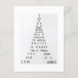 Guillaume Apollinaire, Eiffel Calligramme Vykort