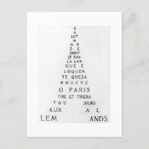 Guillaume Apollinaire, Eiffel Calligramme Vykort