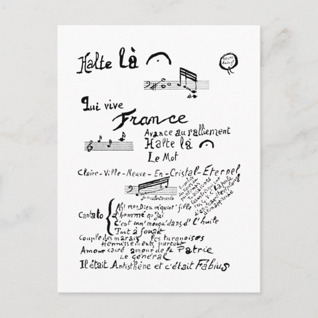 Guillaume Apollinaire, Venu de Dieuze Vykort (Framsida)