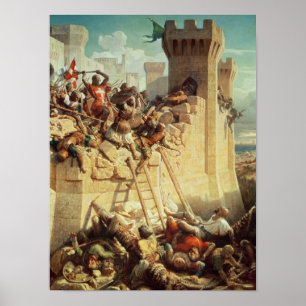 Guillaume de Clermont som försvarar Ptolemais Poster