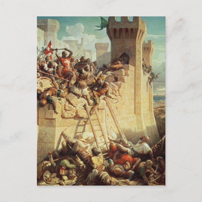 Guillaume de Clermont som försvarar Ptolemais Vykort (Framsida)