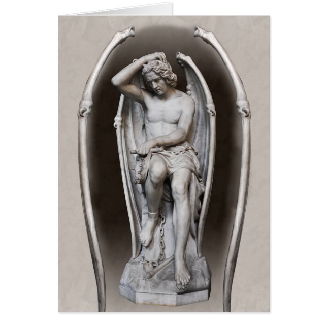 Guillaume Geefs Lucifer CC0287 Folded Card Hälsningskort (Framsidan)