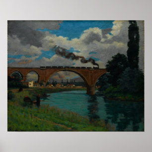 Guillaumin - Järnvägsbron över Marne Poster