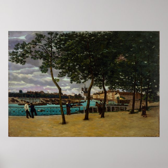 Guillaumin - vy över Seine Paris Poster (Framsidan)