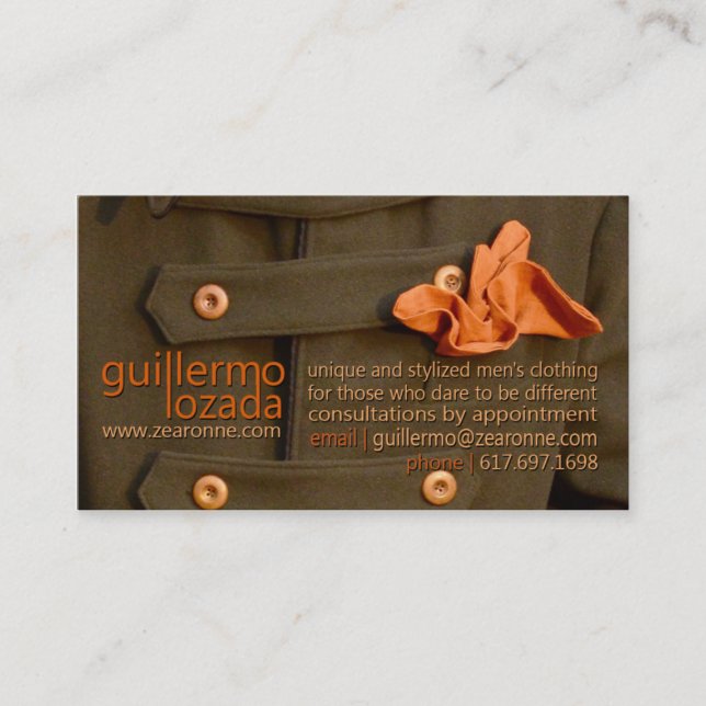 Guillermo Lozada | Zearonne.com Tidsbeställning Kort (Framsida)