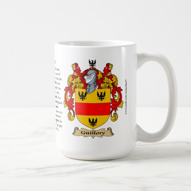 Guillory, ursprung, det menande och vapenskölden kaffemugg (Höger)