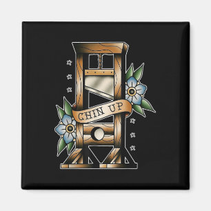 Guillotine Traditional Tatto Flash Chin Up Mediev Magnet