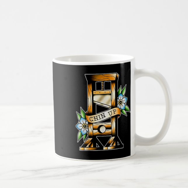 Guillotine Traditional Tattoo Funny Chin Up Sarcas Kaffemugg (Höger)