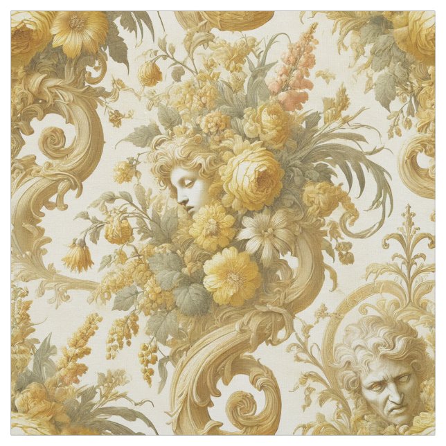 Guilt Guld - Gothic Påstående Tile Tyg (Provkarta)