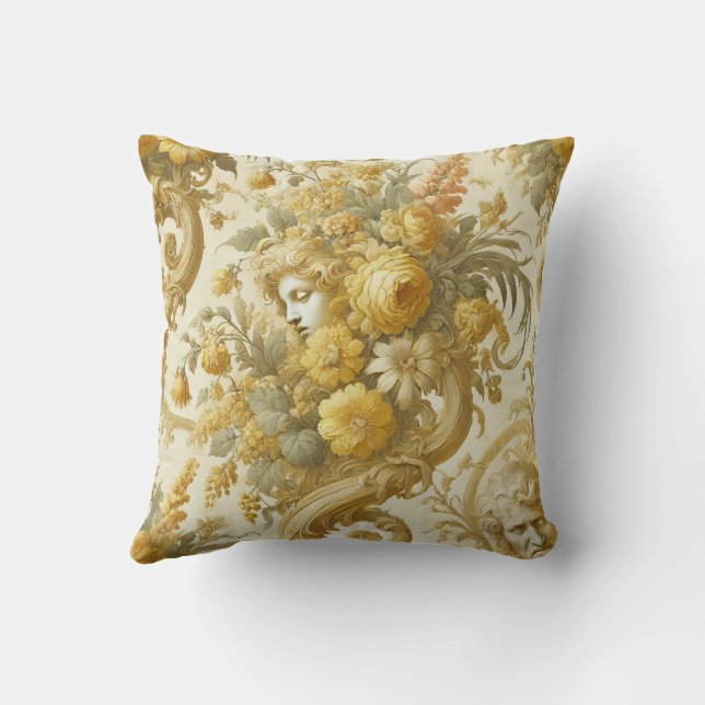Guilt of Guld - Baroque Blommigt Pillow Kudde (Baksida)
