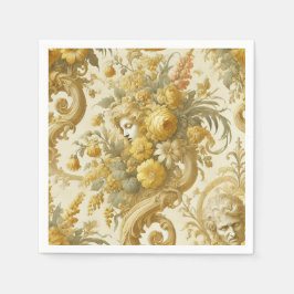 Guilt of Guld - Baroque Blommigt Pillow Pappersservett