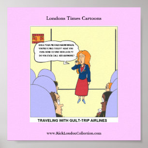 Guilt Resa Airlines Funny Carrtoon Funny Poster