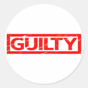 Guilty Frimärke Runt Klistermärke
