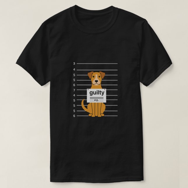 Guilty Hund Mugshot T Shirt (Design framsida)
