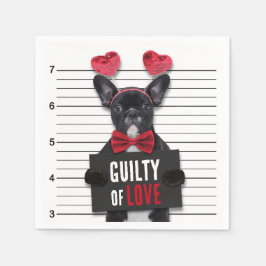 Guilty Kärlek Hund Mugshot Funny Valentindagen Pappersservett