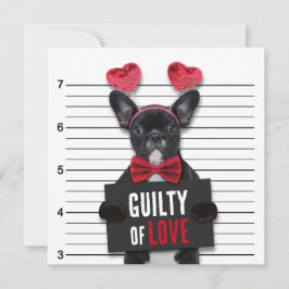 Guilty Kärlek Mugshot Hund Funny Valentindagen Inbjudningar