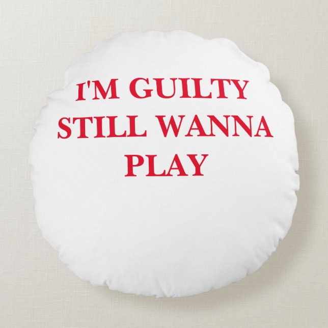 GUILTY Round Pillow Rund Kudde (Framsidan)