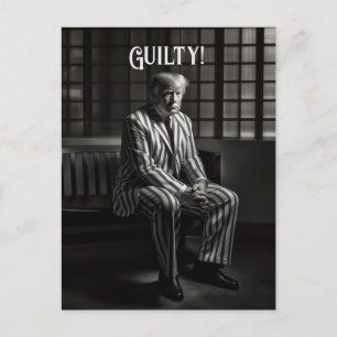 Guilty Trump i Jail Black and White Vykort