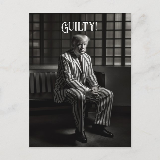 Guilty Trump i Jail Black and White Vykort (Framsida)