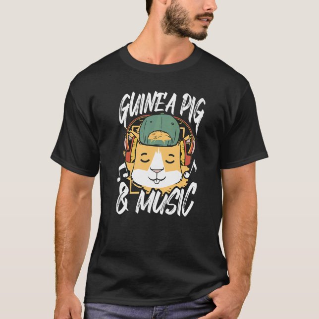 Guine Gris och Music Animal Lover Pet Owner Guine T Shirt (Framsida)