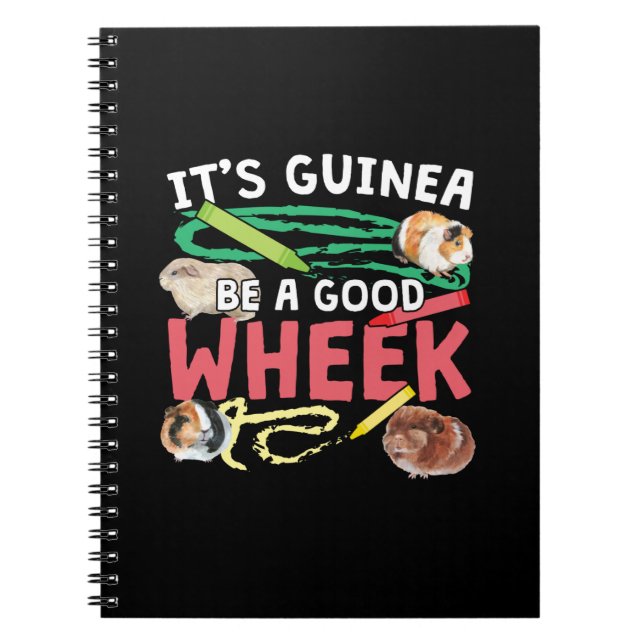 Guinea BE a Bra Wheek-Guinea Gris Pun Anteckningsbok (Framsidan)
