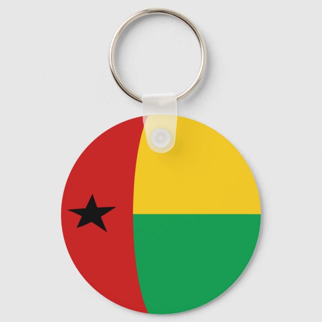 Guinea-Bissau Fisheye Flagga Keychain Nyckelring (Framsida)