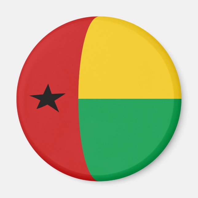 Guinea-Bissau Fisheye Flagga Magnet (Framsidan)