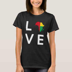Guinea Bissau Flag Kärlek Afrika Kontinent för Gui T Shirt