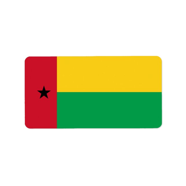 Guinea-Bissau flagga Adressetikett (Framsidan)