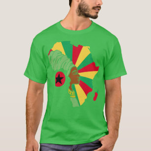 Guinea Bissau Flagga Afrika Karta Etniskt kulturar T Shirt