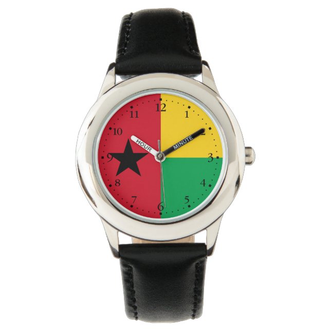 Guinea Bissau Flagga Armbandsur (Framsida)