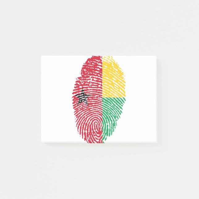 Guinea Bissau Flagga Fingerprint Land Pride Post-it Block (Framsida)