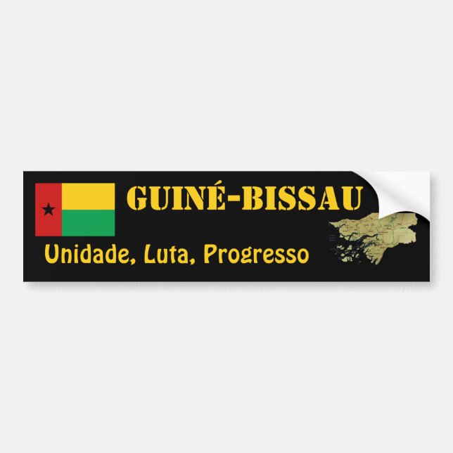 Guinea-Bissau Flagga + Kart Dekal (Framsidan)
