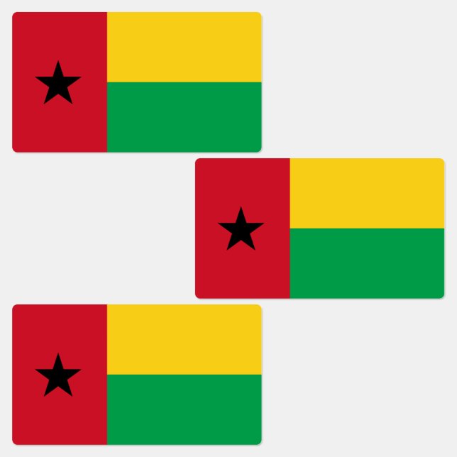 Guinea Bissau Flagga Klistermärke (Grupp)
