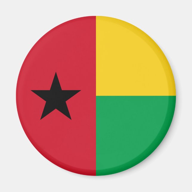 Guinea Bissau Flagga Magnet (Framsidan)