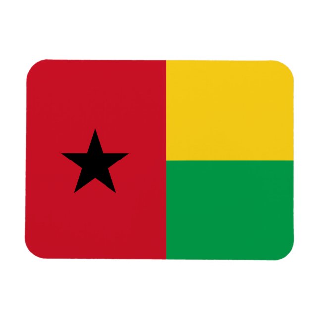 Guinea Bissau Flagga Magnet (Horisontell)