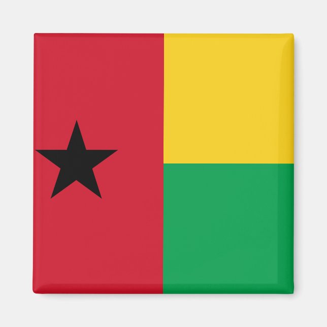 Guinea-Bissau Flagga Magnet (Framsidan)