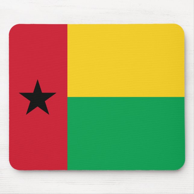 Guinea-Bissau Flagga Mousepad Musmatta (Framsidan)