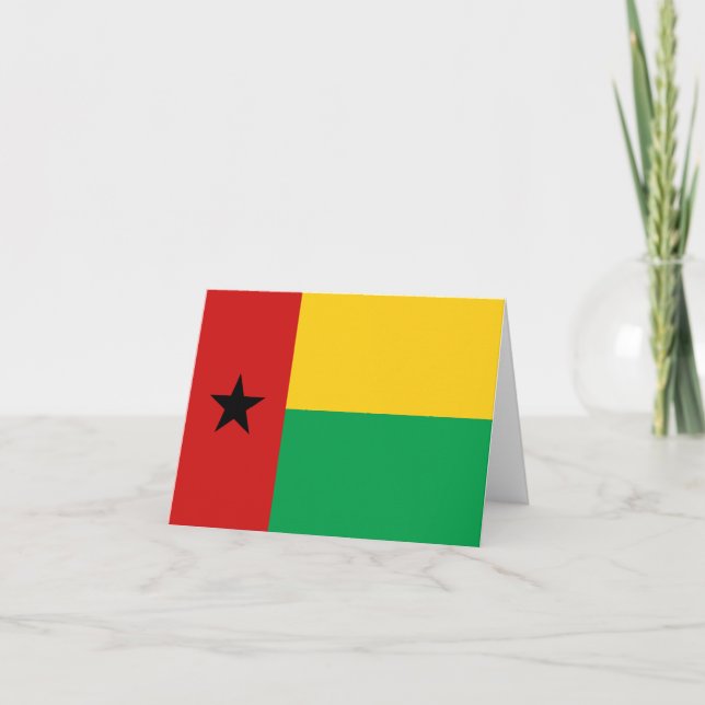 Guinea-Bissau Flagga Notkort Kort (Framsida)