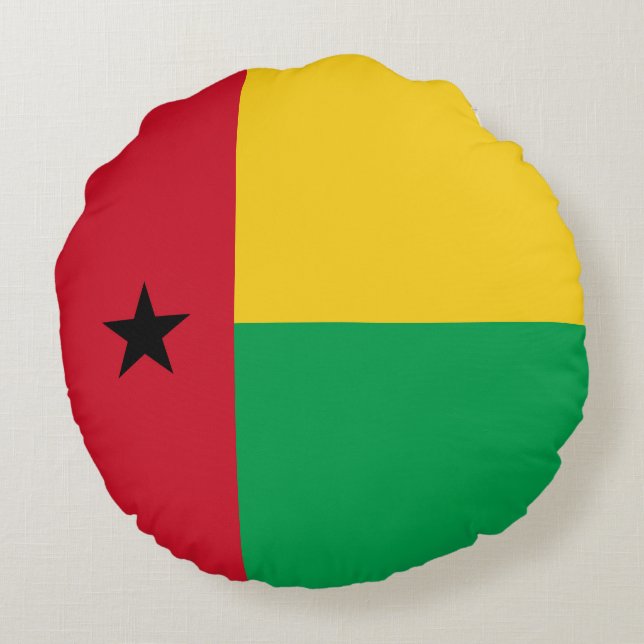 Guinea-Bissau flagga Rund Kudde (Baksidan)