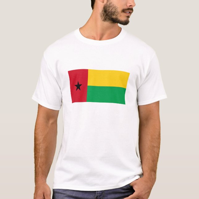 Guinea Bissau Flagga T Shirt (Framsida)