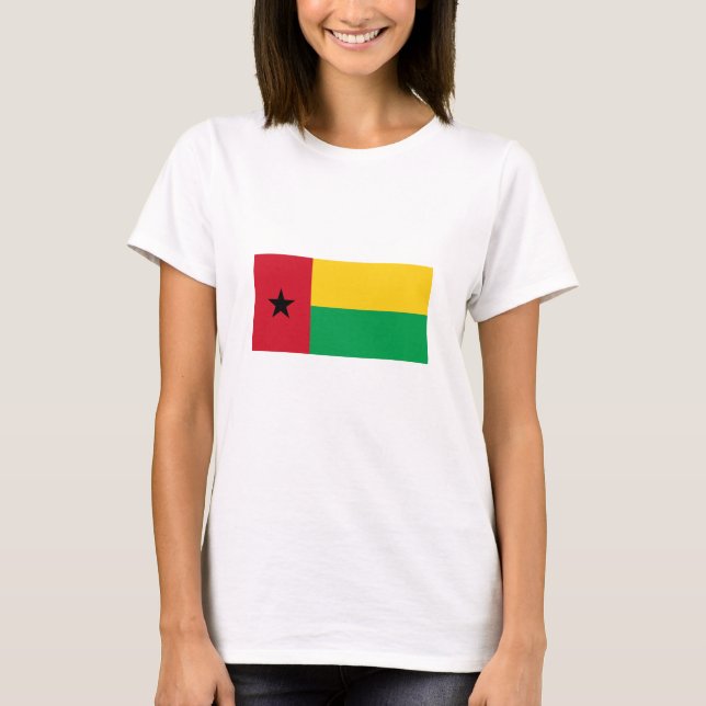 Guinea Bissau Flagga T Shirt (Framsida)