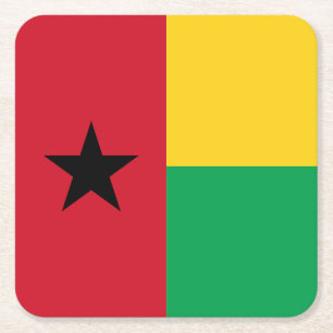 Guinea Bissau Flagga Underlägg Papper Kvadrat