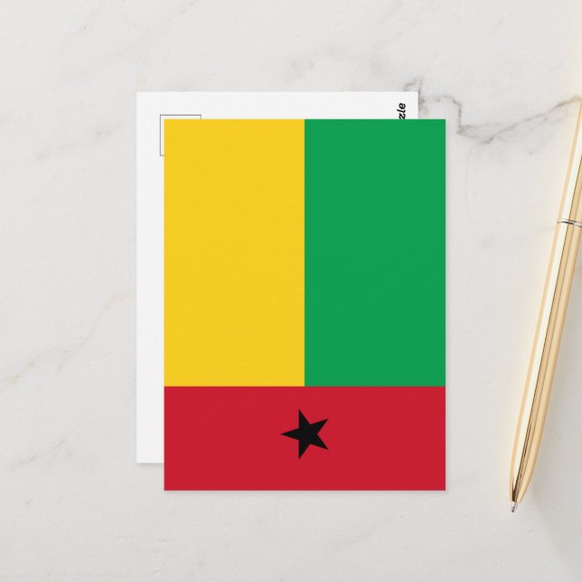 Guinea-Bissau flagga Vykort (Fram/Back In Situ)